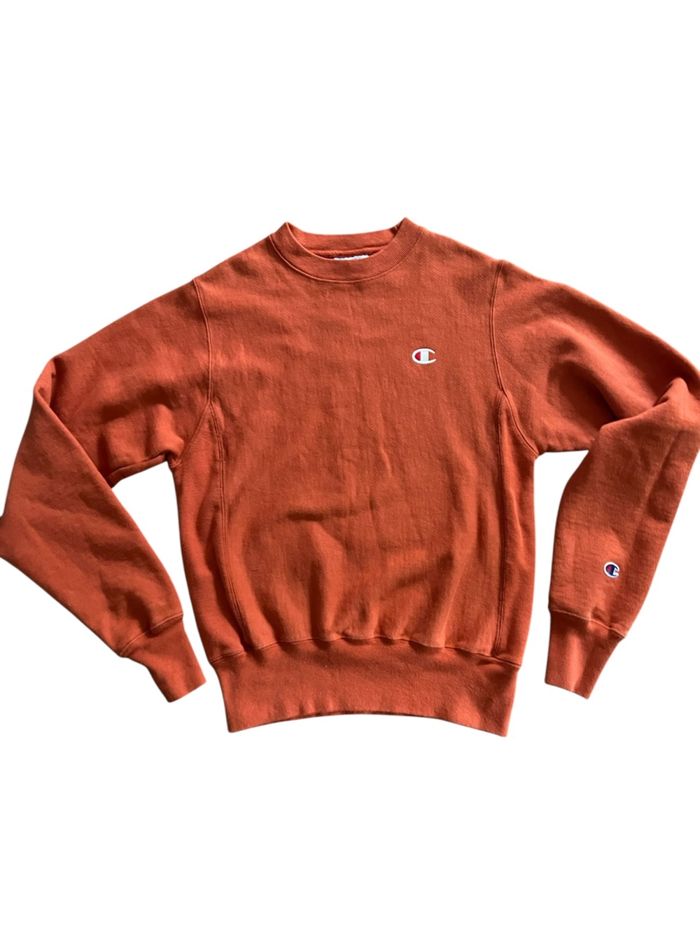 Champion Reverse Weave Sweatshirt XS Rust Burnt Orange Embroidered Logo 90s